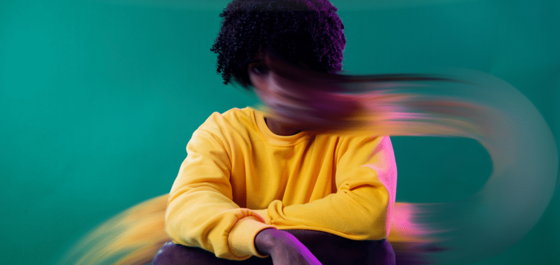 Aa person sitting in anxiety