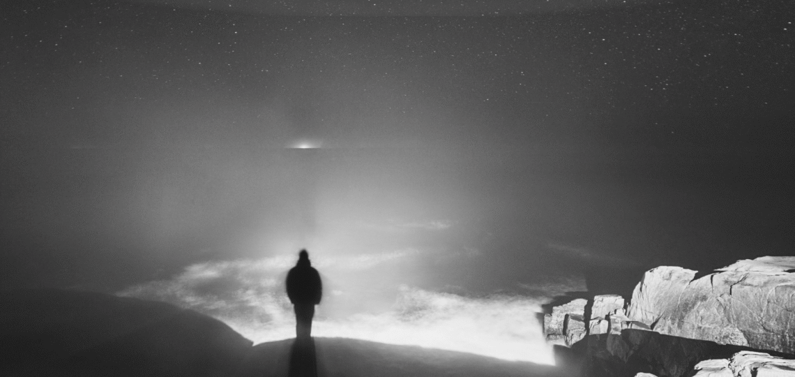 Man walking into fog - Self Sabotaging